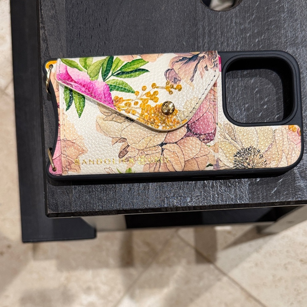 Bandolier Floral Phone Case with Card Holder for iPhone 15 pro